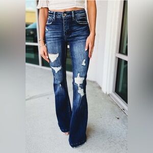Stylish Blue Distressed Women Jeans